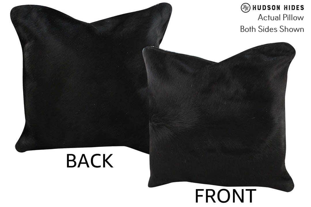 Solid Black Pillow 16"x16"#74201 by Hudson Hides