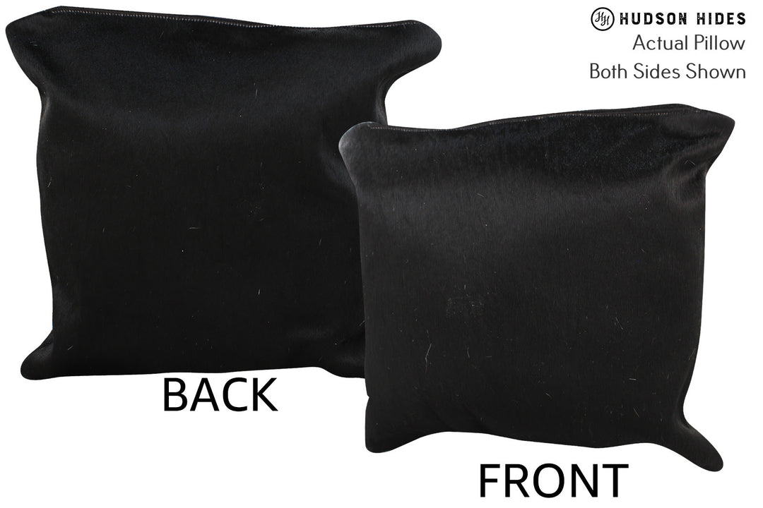 Solid Black Pillow 16"x16"#74204 by Hudson Hides
