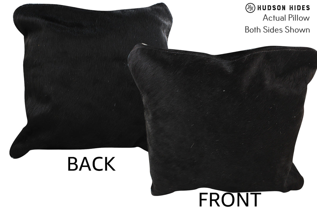 Solid Black Pillow 16"x16"#74209 by Hudson Hides