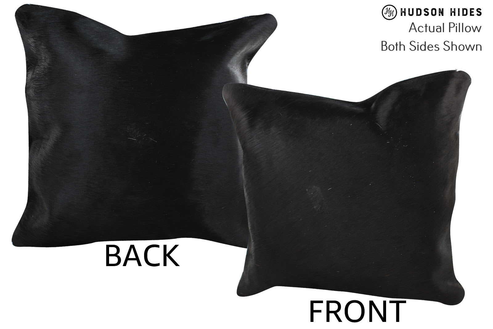 Solid Black Cowhide Pillow #74217