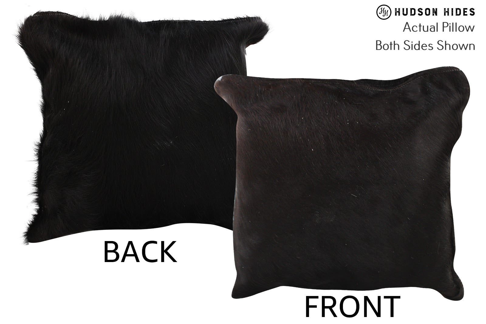 Solid Black Cowhide Pillow #74223