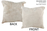 Solid White 16"x16" Brazilian Cowhide Pillow #74226 by Hudson Hides