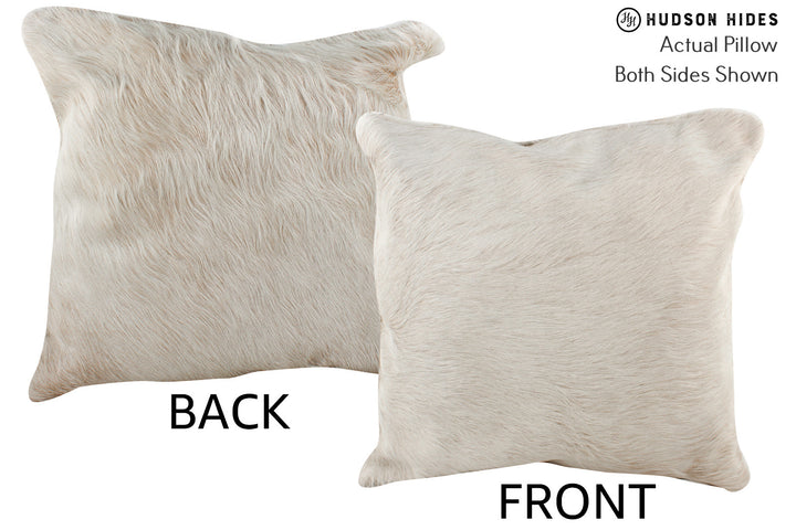 Solid White 16"x16" Brazilian Cowhide Pillow #74226 by Hudson Hides