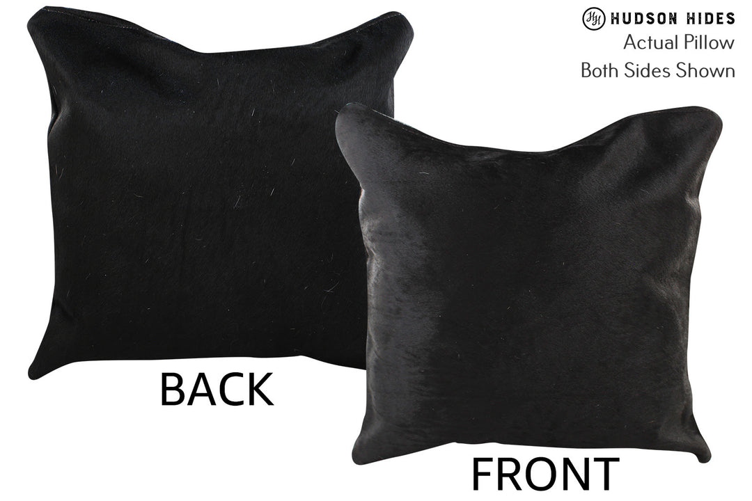 Solid Black Pillow 16"x16"#74227 by Hudson Hides