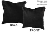 Solid Black 16"x16" Brazilian Cowhide Pillow #74231 by Hudson Hides
