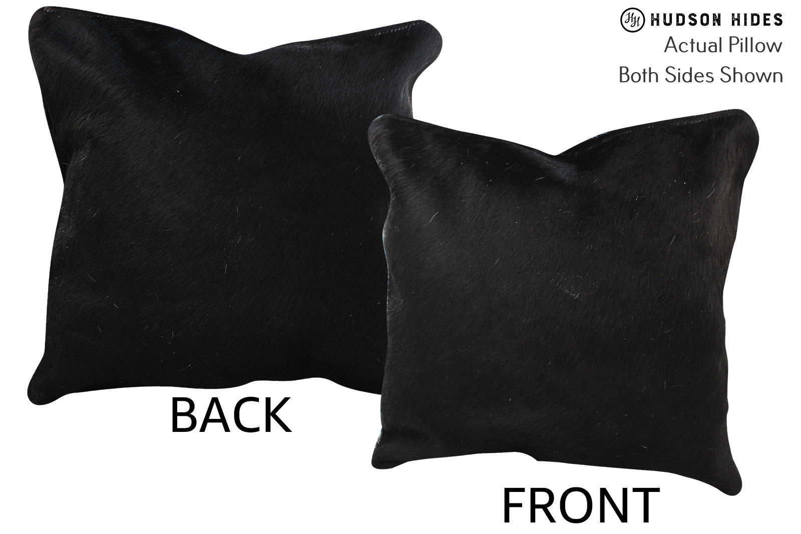 Solid Black Cowhide Pillow #74231