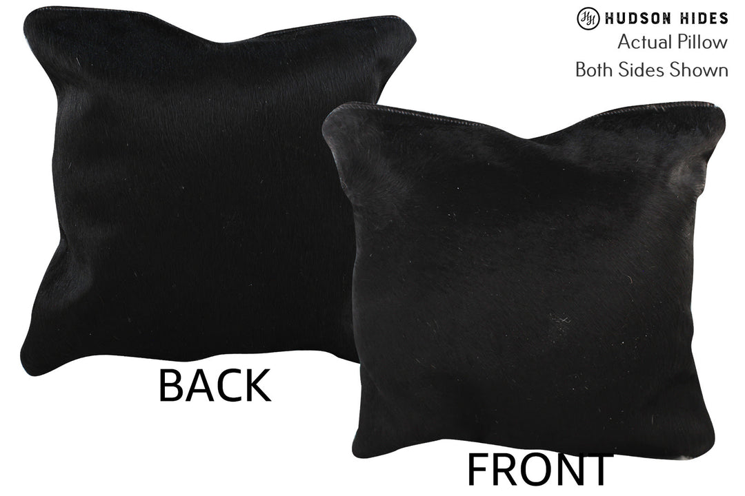 Solid Black Pillow 16"x16"#74235 by Hudson Hides