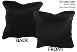 Solid Black 16"x16" Brazilian Cowhide Pillow #74235 by Hudson Hides
