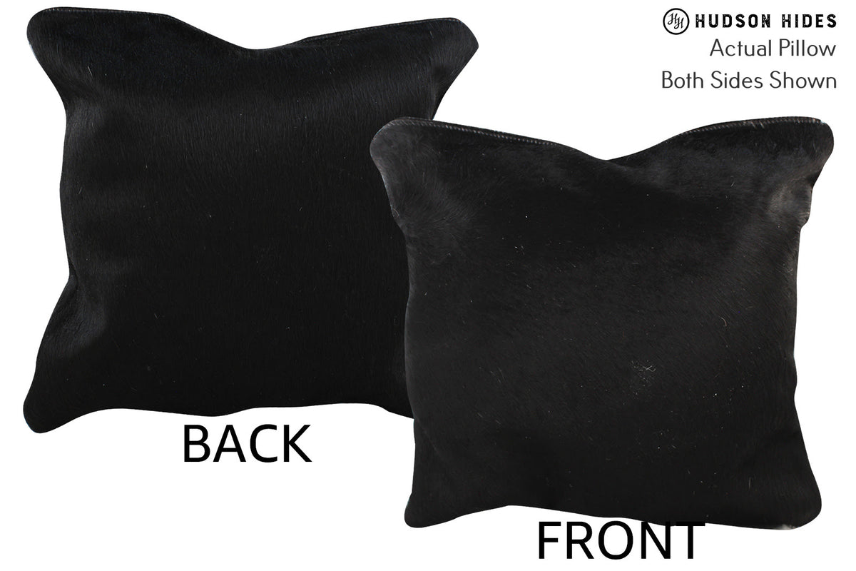 Solid Black Cowhide Pillow #74235
