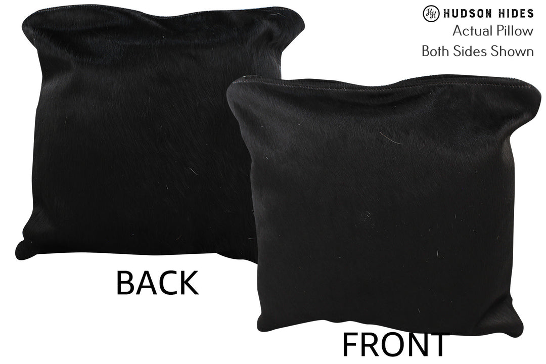 Solid Black Pillow 16"x16"#74237 by Hudson Hides