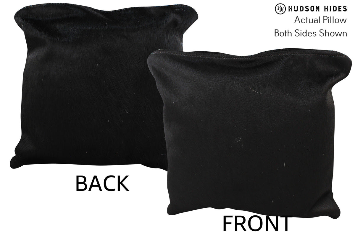 Solid Black Cowhide Pillow #74237