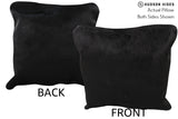 Solid Black 16"x16" Brazilian Cowhide Pillow #74240 by Hudson Hides