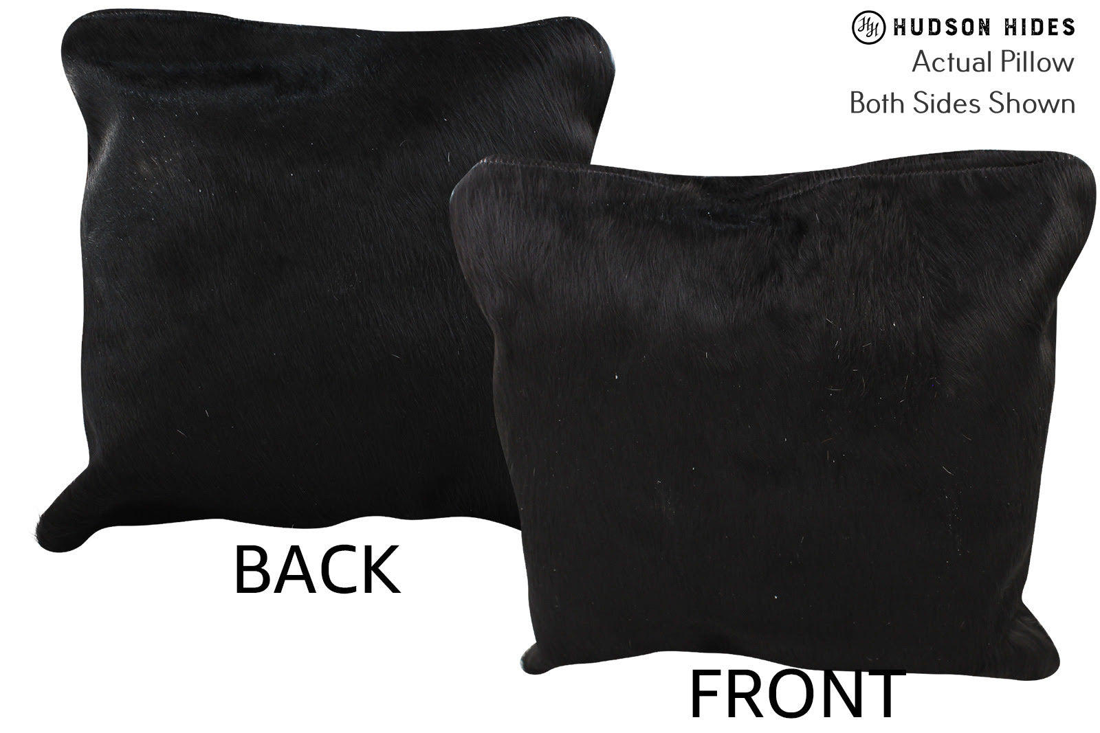 Solid Black Cowhide Pillow #74240