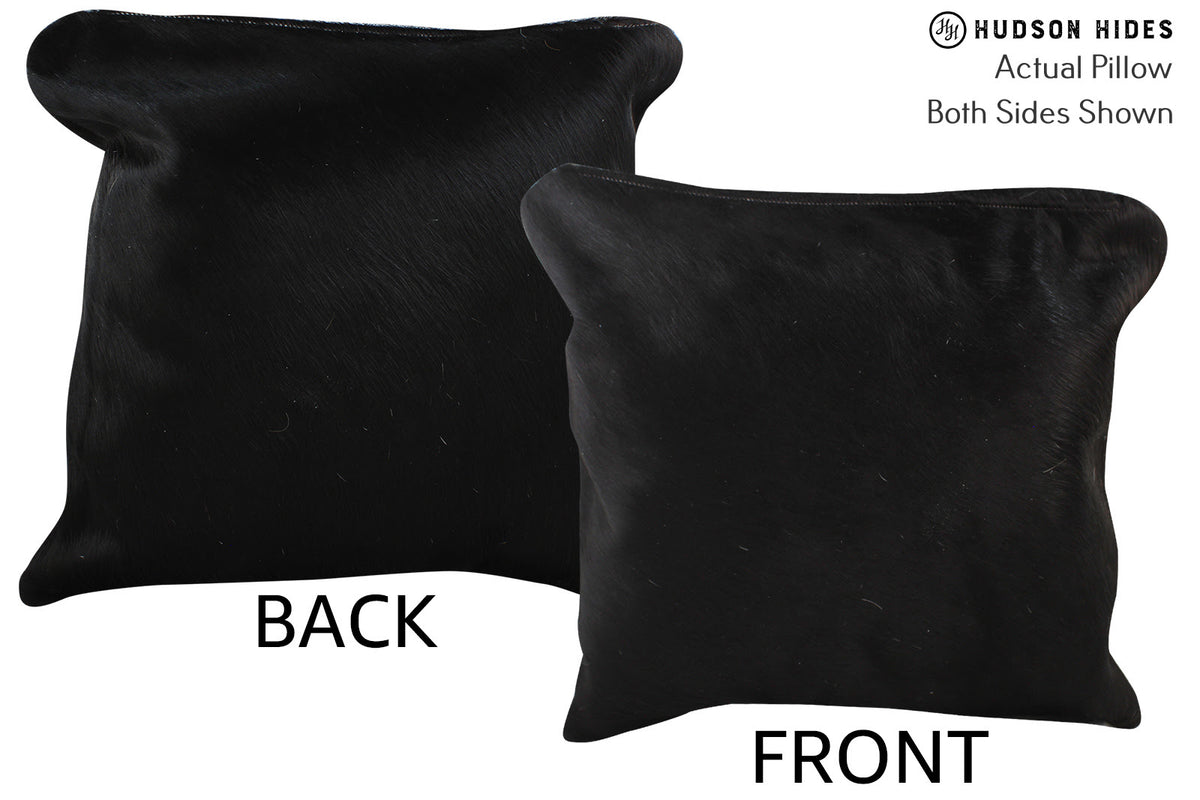 Solid Black Cowhide Pillow #74244