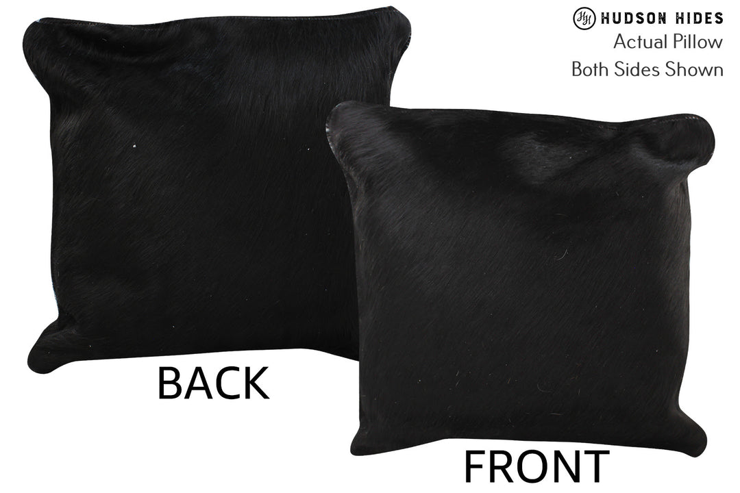 Solid Black Pillow 16"x16"#74248 by Hudson Hides