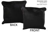 Solid Black 16"x16" Brazilian Cowhide Pillow #74248 by Hudson Hides