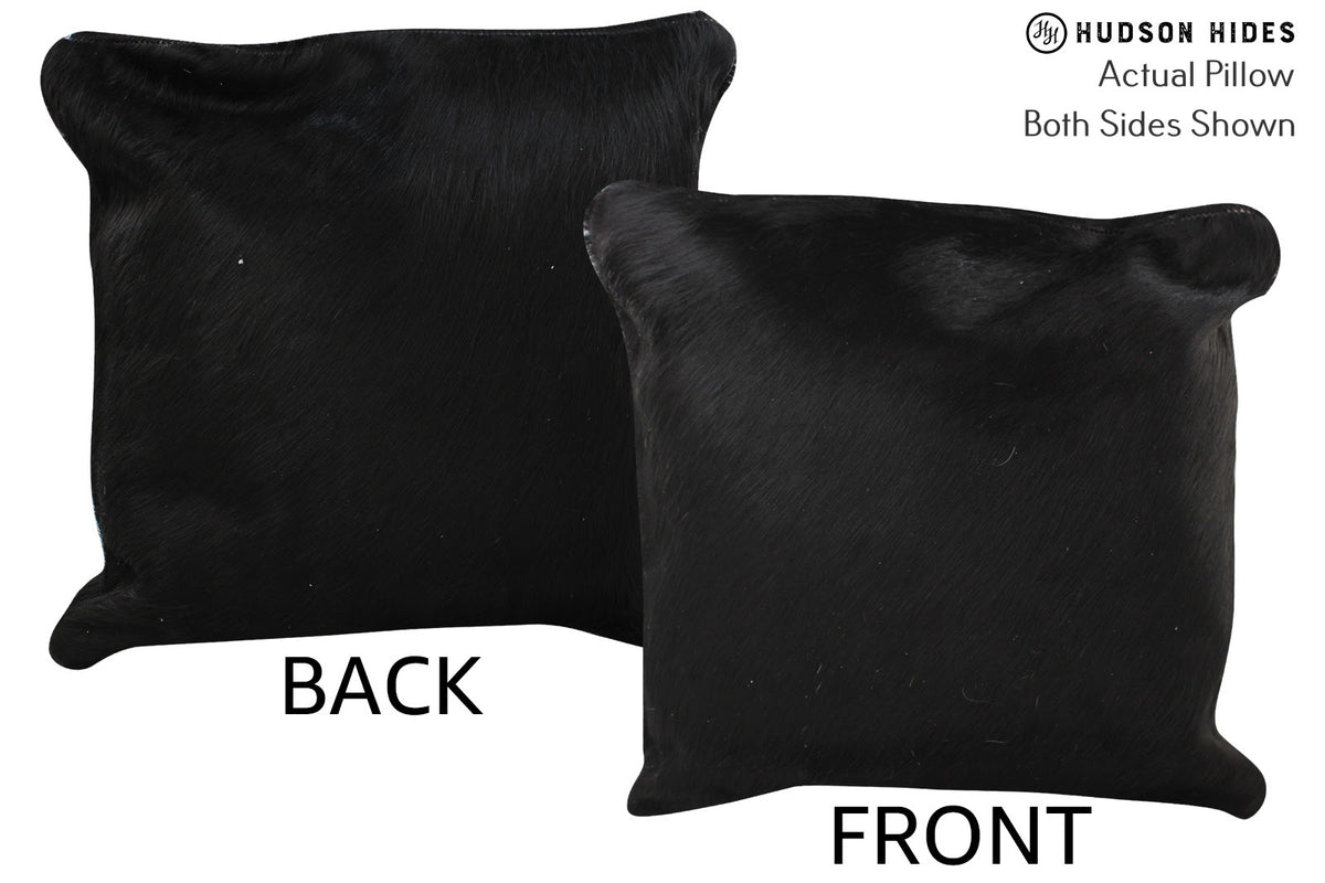Solid Black Cowhide Pillow #74248