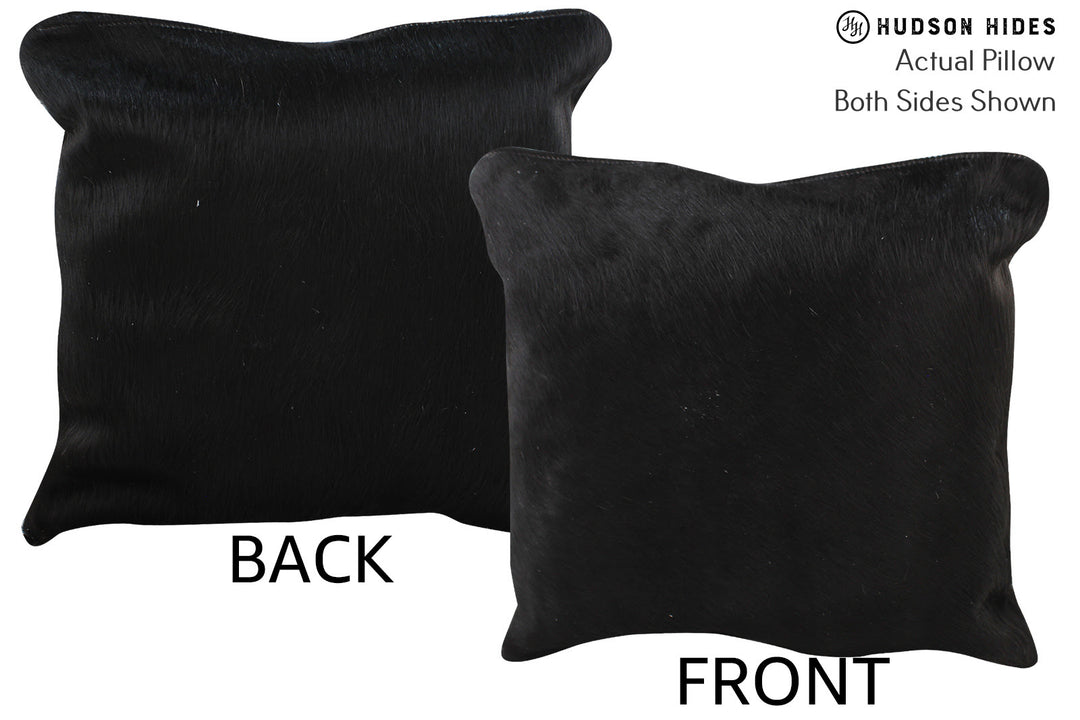 Solid Black Pillow 16"x16"#74252 by Hudson Hides