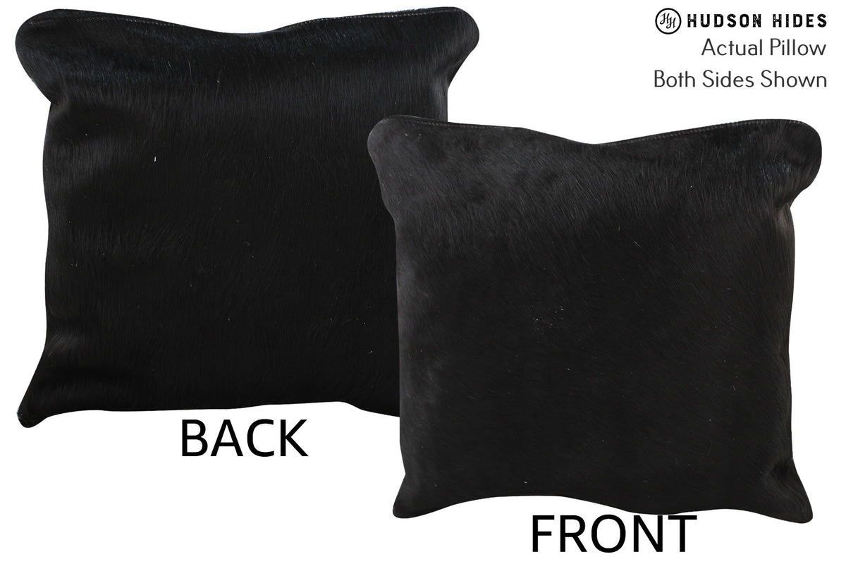 Solid Black Cowhide Pillow #74252