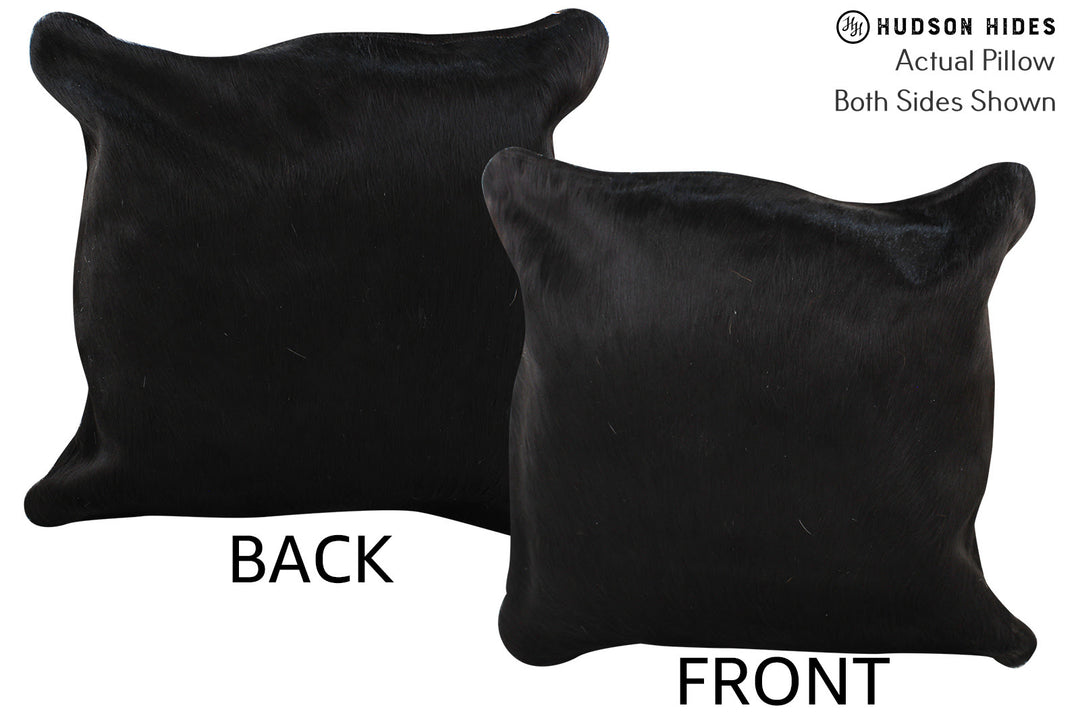 Solid Black Pillow 16"x16"#74259 by Hudson Hides
