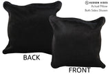 Solid Black 16"x16" Brazilian Cowhide Pillow #74259 by Hudson Hides