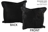 Solid Black 16"x16" Brazilian Cowhide Pillow #74264 by Hudson Hides