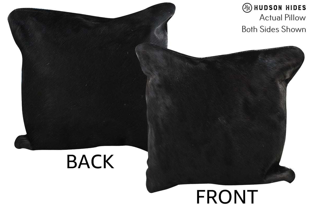 Solid Black Cowhide Pillow #74264