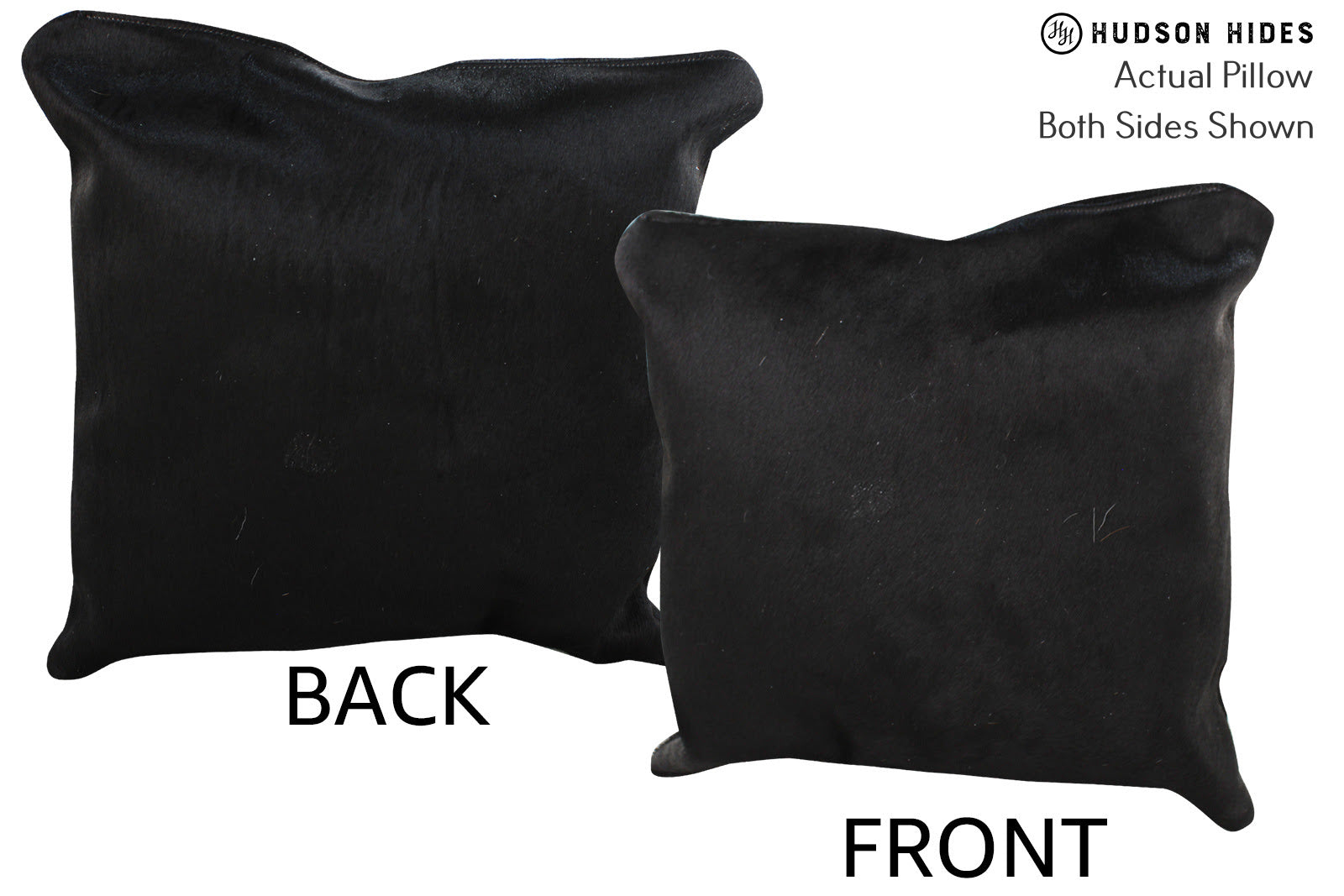 Solid Black Cowhide Pillow #74269