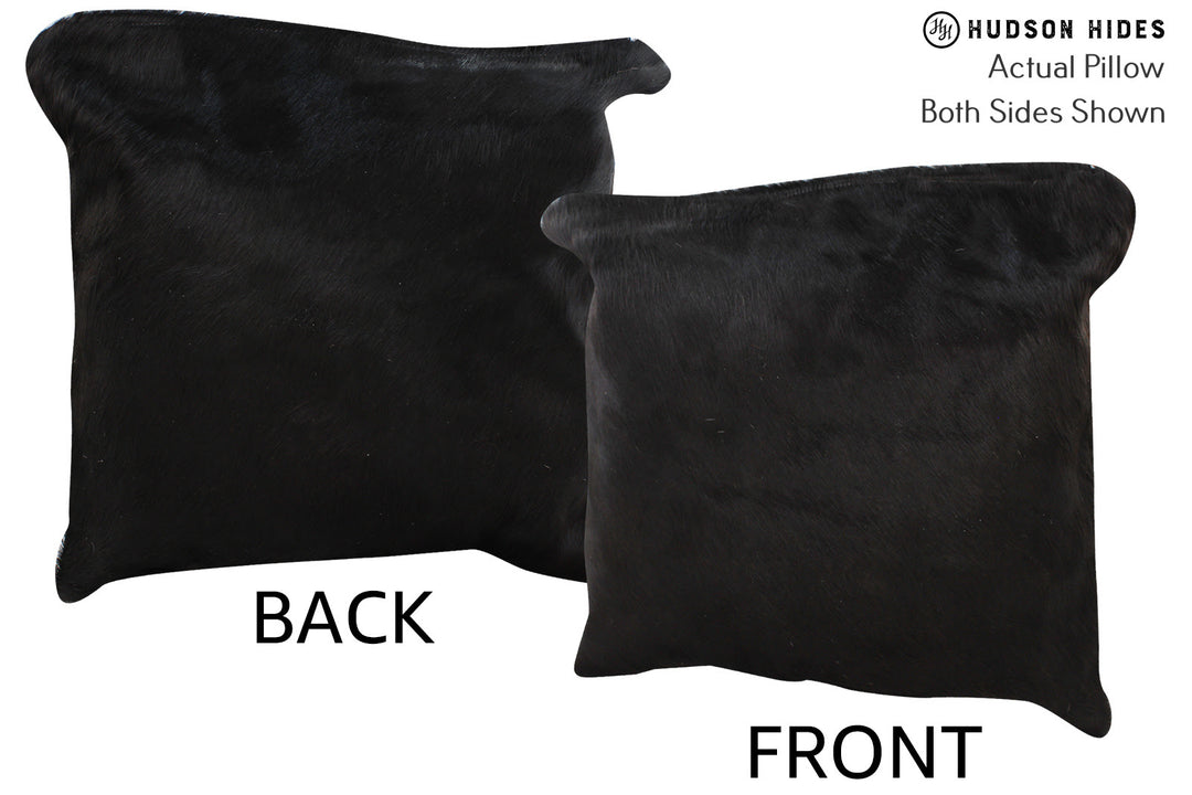 Solid Black Pillow 16"x16"#74275 by Hudson Hides