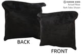 Solid Black 16"x16" Brazilian Cowhide Pillow #74275 by Hudson Hides