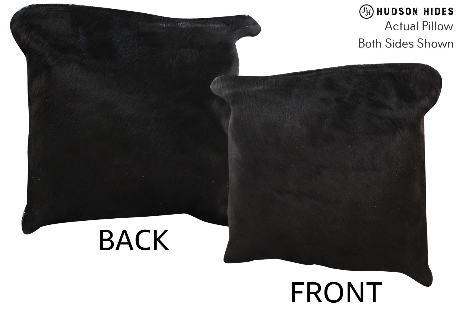 Solid Black Cowhide Pillow #74275