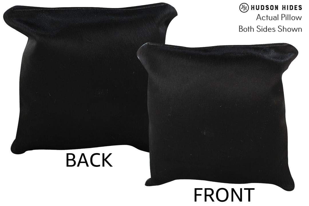 Solid Black Pillow 16"x16"#74281 by Hudson Hides