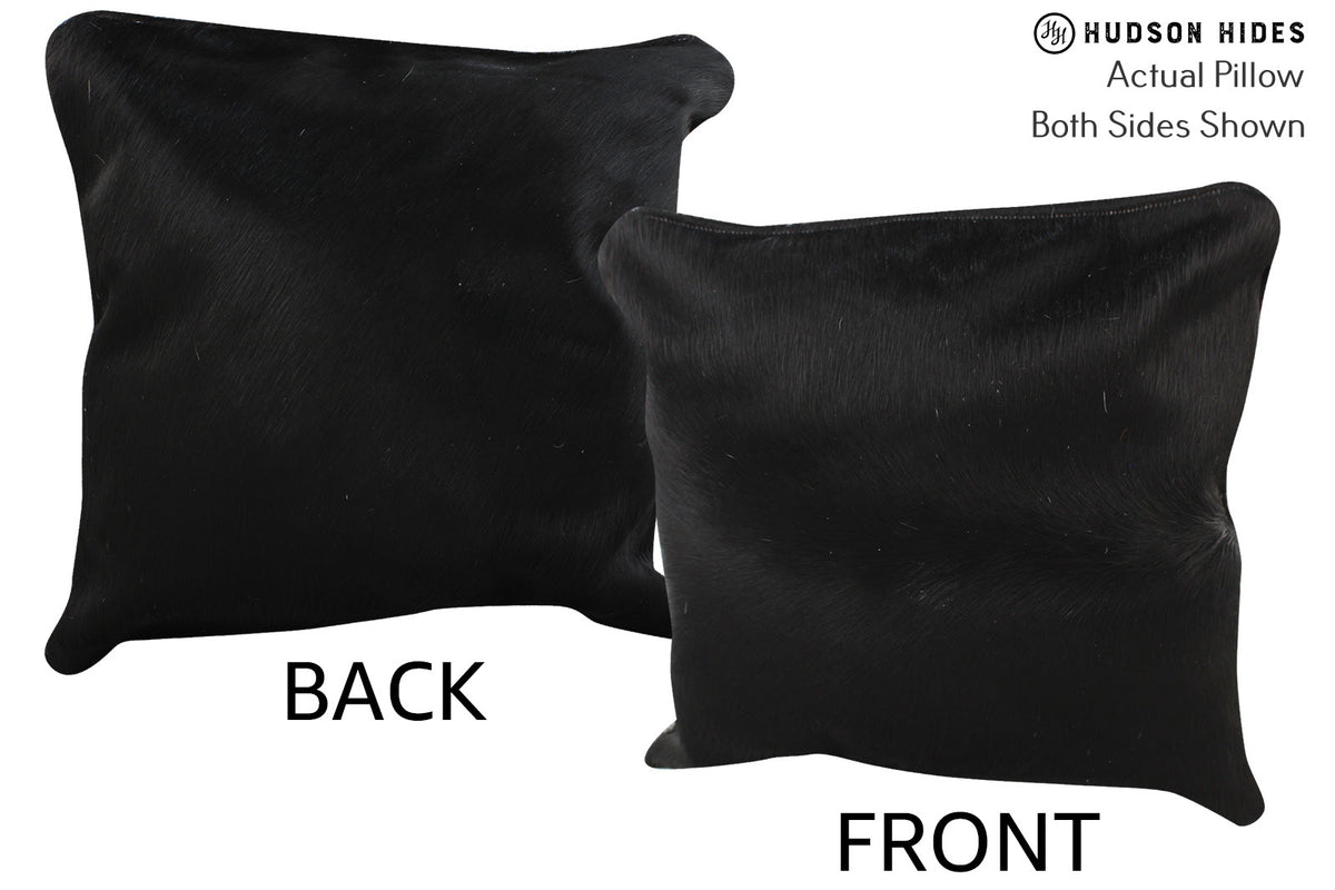 Solid Black Cowhide Pillow #74286