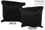 Solid Black 16"x16" Brazilian Cowhide Pillow #74292 by Hudson Hides