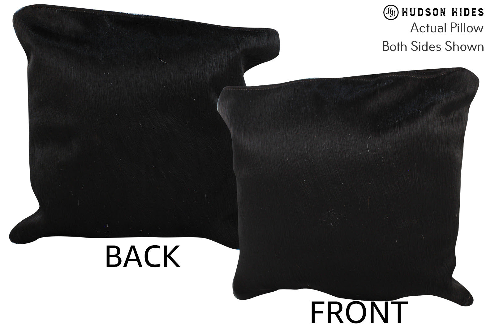Solid Black Cowhide Pillow #74292