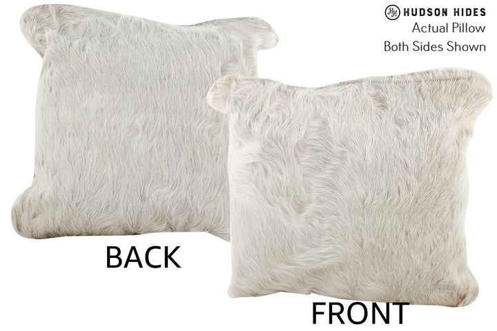 Solid White 16"x16" Brazilian Cowhide Pillow #74299 by Hudson Hides