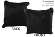 Solid Black 16"x16" Brazilian Cowhide Pillow #74318 by Hudson Hides