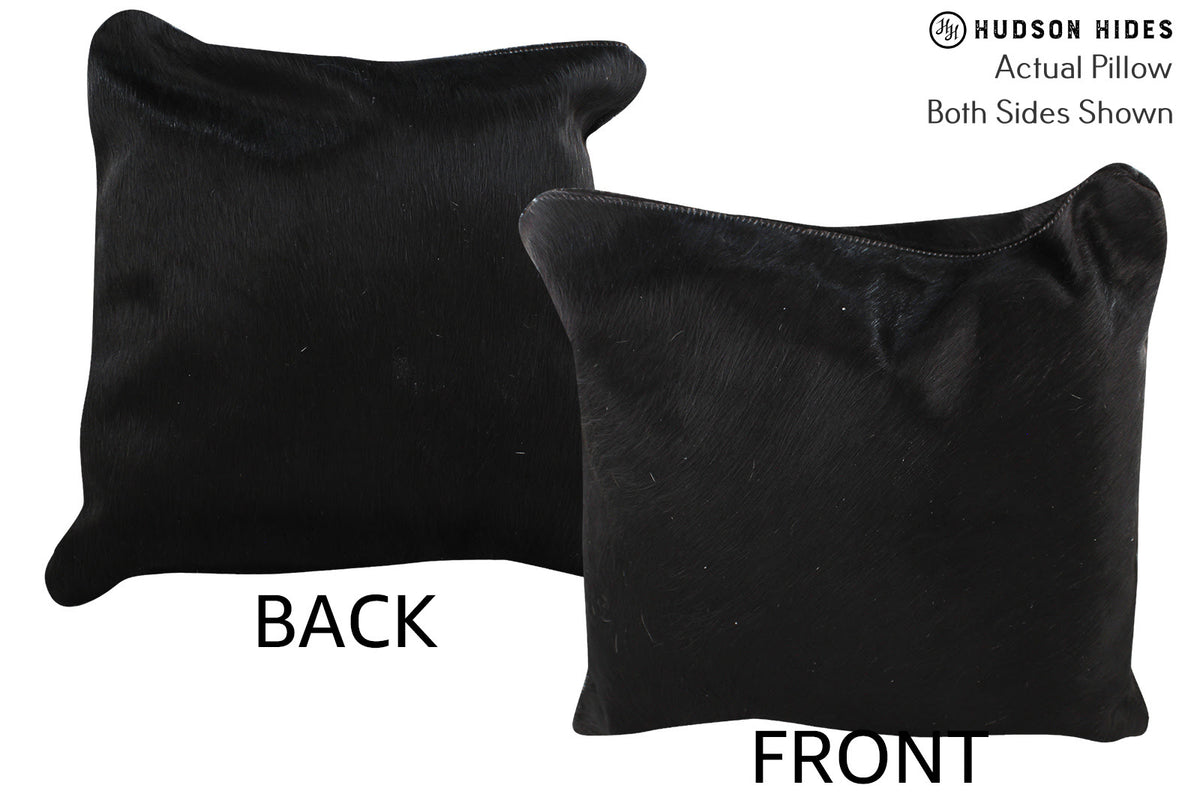 Solid Black Cowhide Pillow #74318