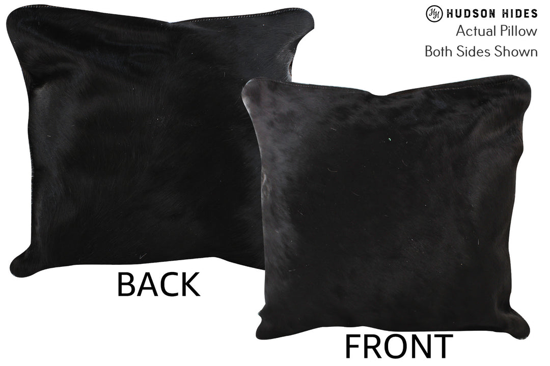 Solid Black Pillow 16"x16"#74321 by Hudson Hides