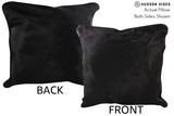 Solid Black 16"x16" Brazilian Cowhide Pillow #74321 by Hudson Hides