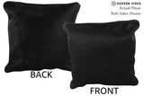 Solid Black 16"x16" Brazilian Cowhide Pillow #74325 by Hudson Hides