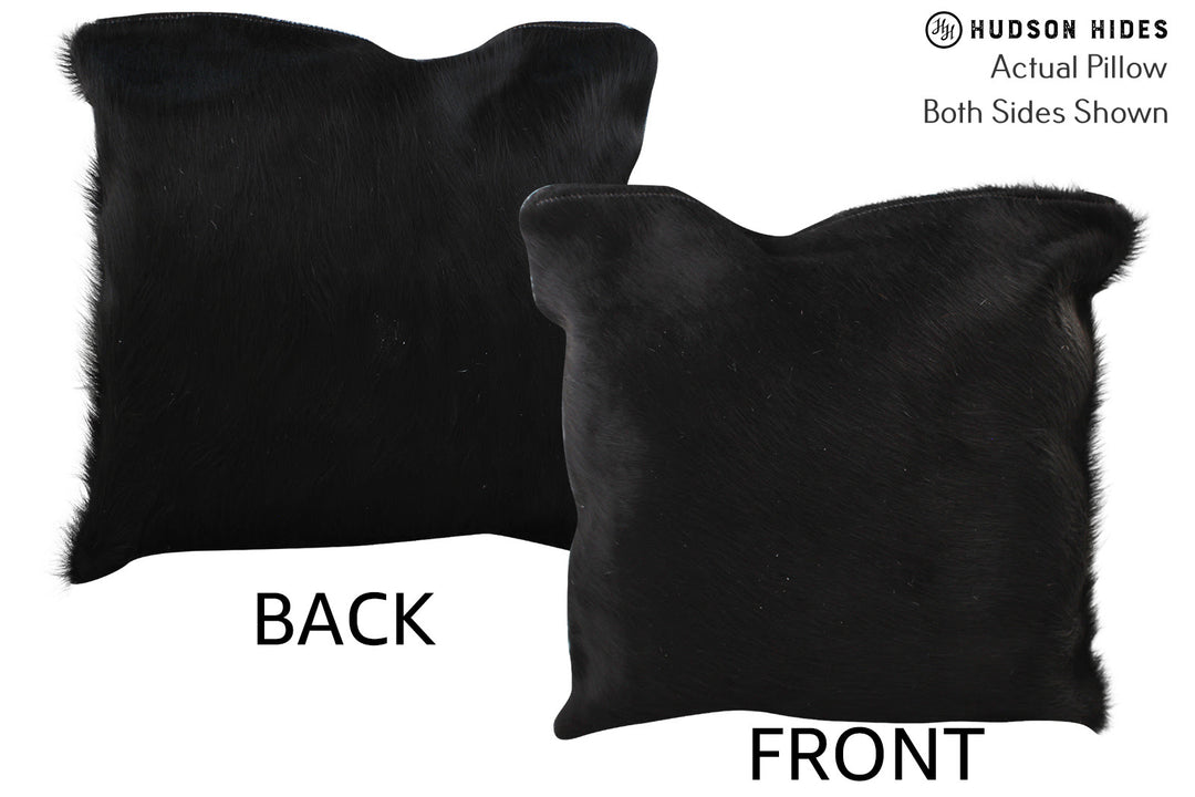 Solid Black Pillow 16"x16"#74331 by Hudson Hides