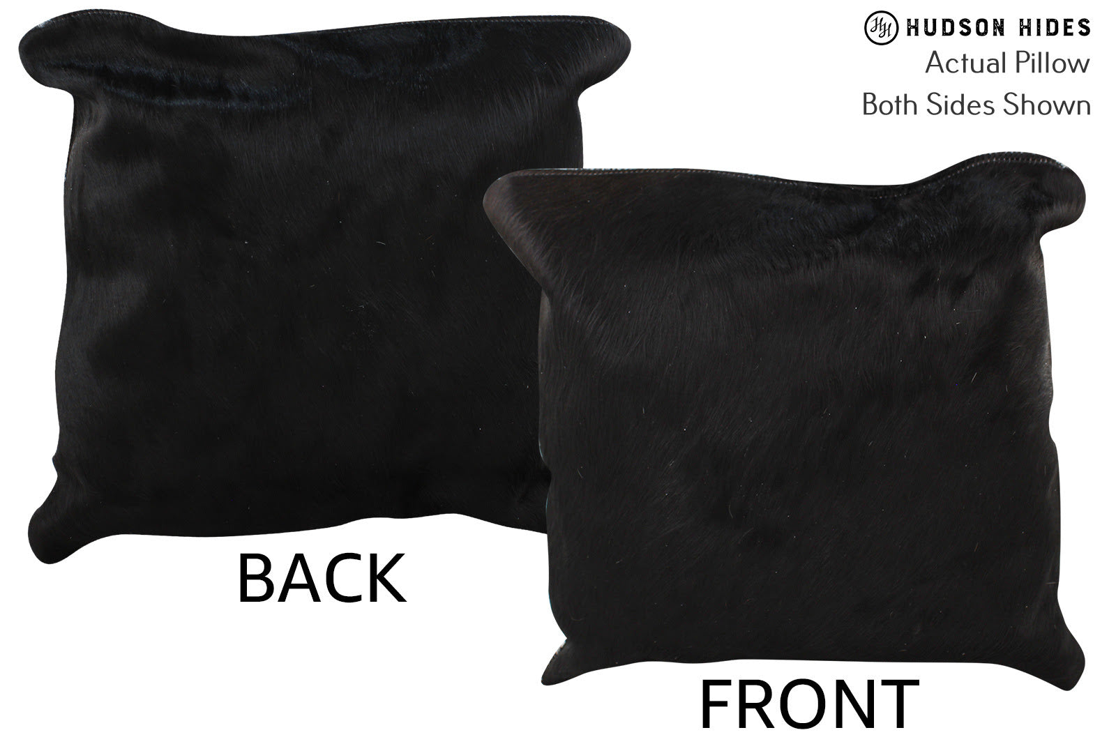 Solid Black Cowhide Pillow #74336