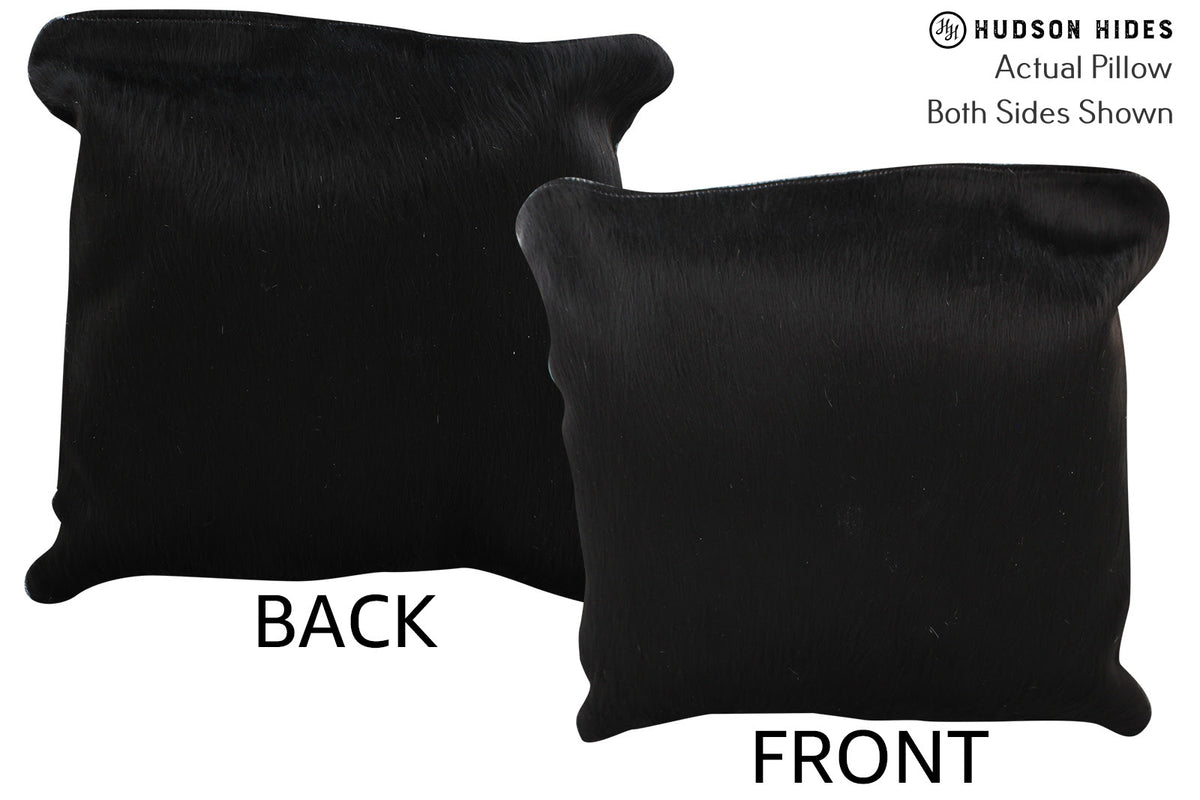 Solid Black Cowhide Pillow #74340