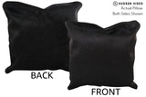 Solid Black 16"x16" Brazilian Cowhide Pillow #74347 by Hudson Hides