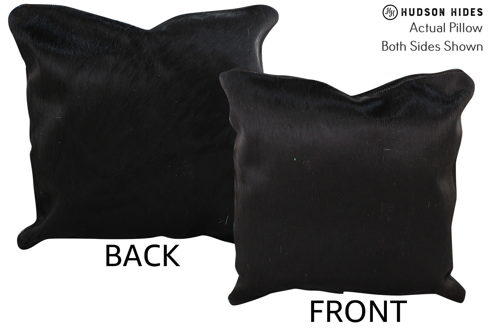 Solid Black Cowhide Pillow #74347