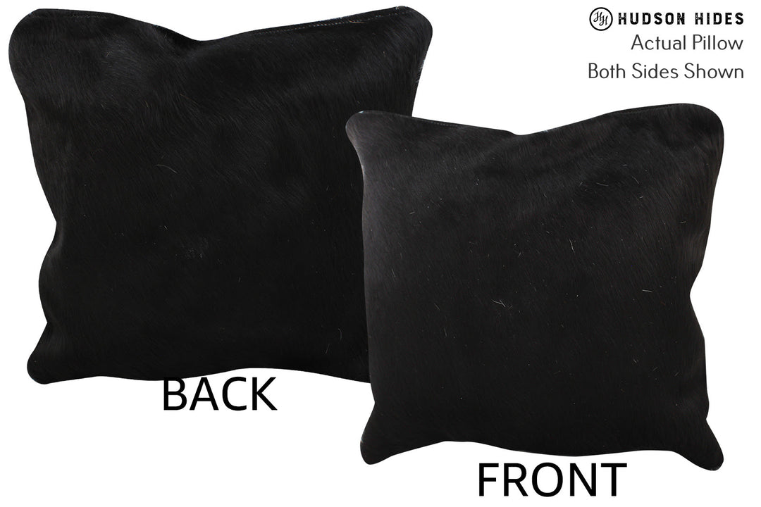Solid Black Pillow 16"x16"#74353 by Hudson Hides