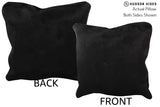 Solid Black 16"x16" Brazilian Cowhide Pillow #74353 by Hudson Hides