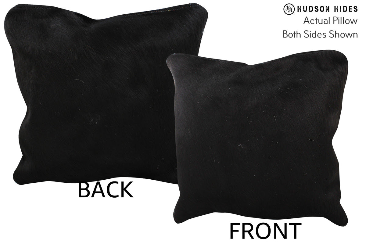 Solid Black Cowhide Pillow #74353
