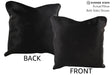 Solid Black 16"x16" Brazilian Cowhide Pillow #74361 by Hudson Hides